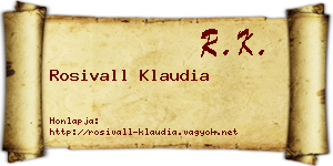 Rosivall Klaudia névjegykártya